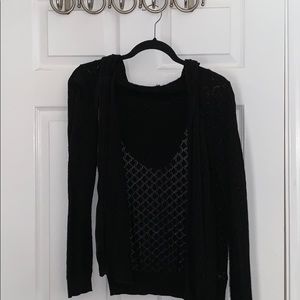 Black knitted cardigan